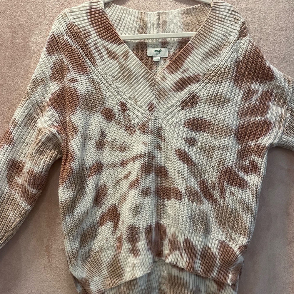 Aerie Neutral Tie-Dye Sweater